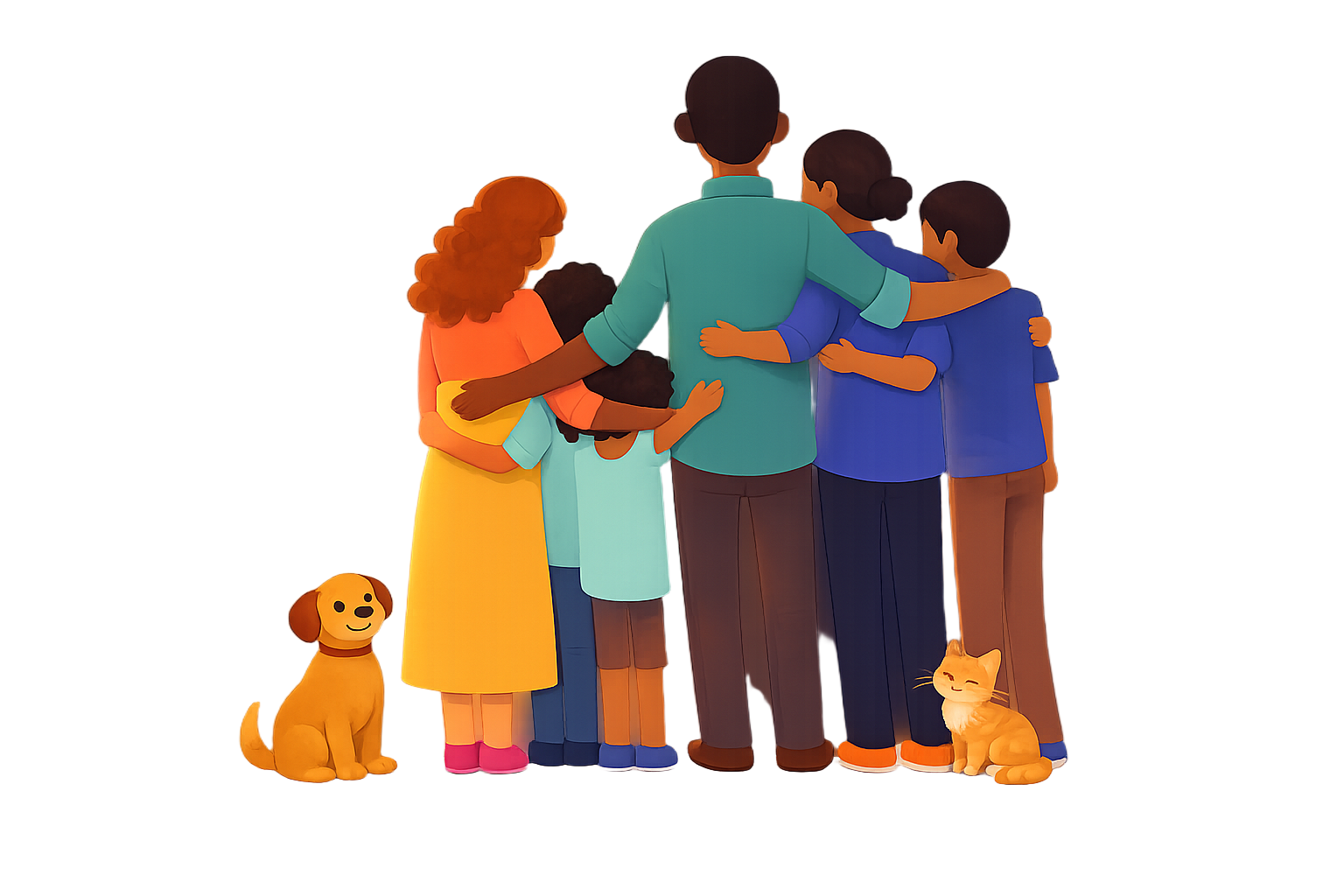 A loving family standing together
